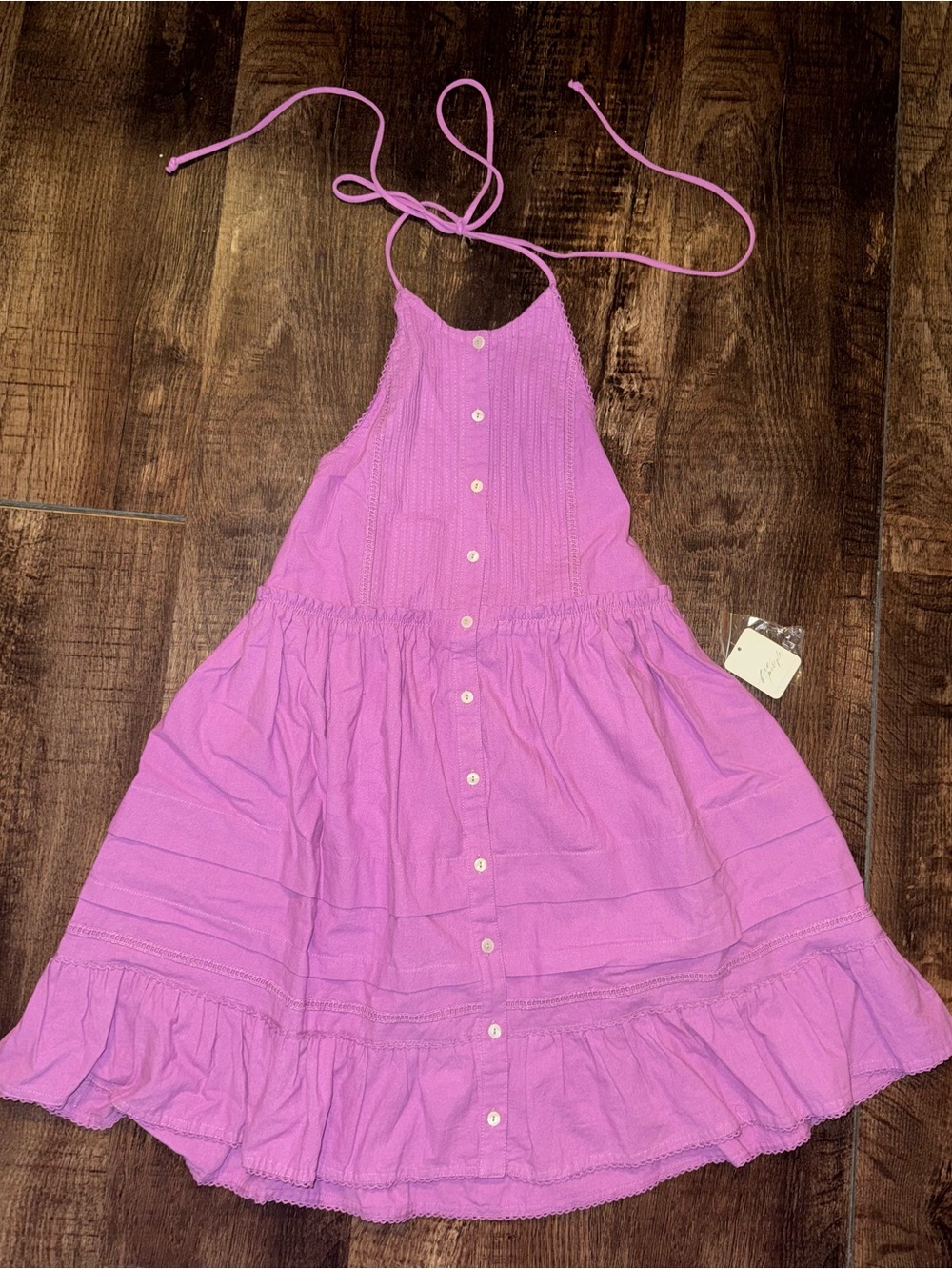 Free People' Halter Button-Front Dress in Dramatic Orchid NWT